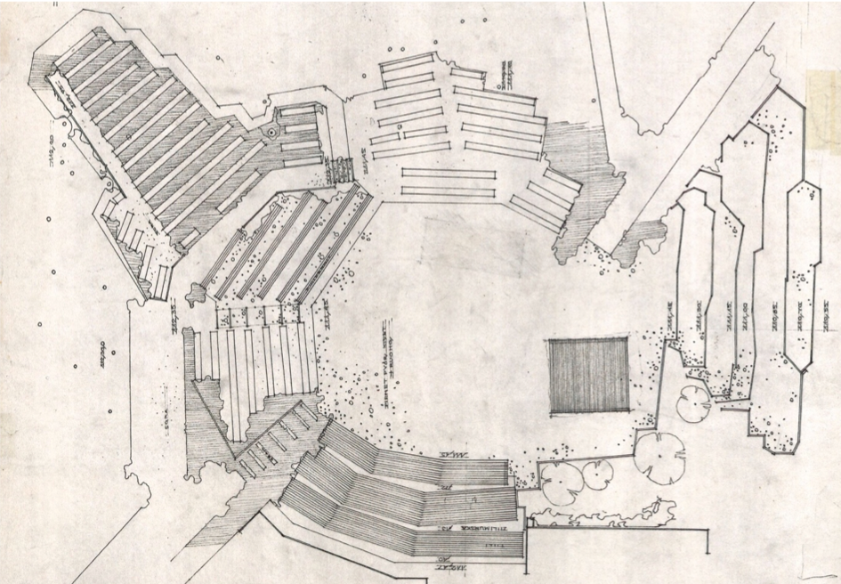 Outdoor auditorium of the main building of University of Jyväskylä. Designed by Alvar Aalto